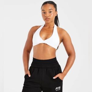 NWT AYBL Essential Halterneck White Sports Bra